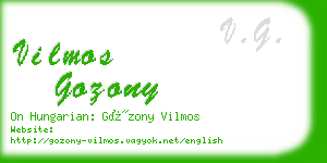 vilmos gozony business card